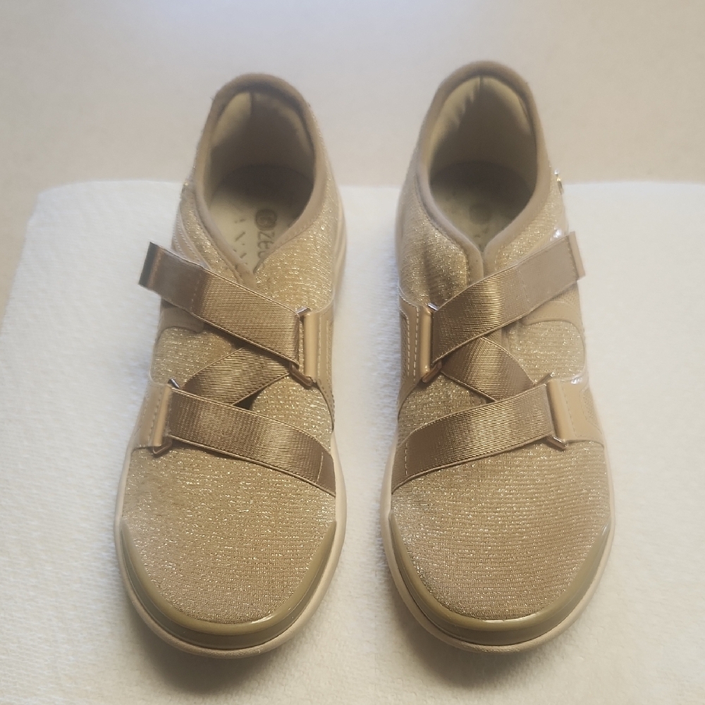 Bzees Gold Slip-On Sneakers